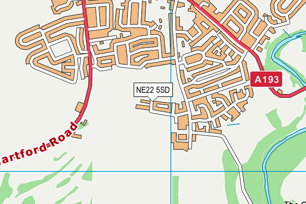 NE22 5SD map - OS VectorMap District (Ordnance Survey)