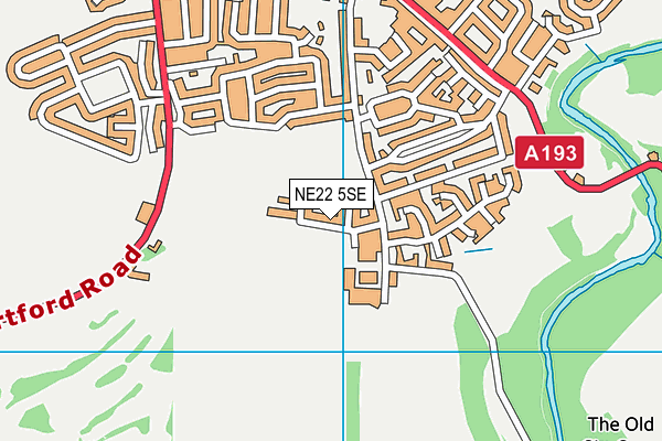NE22 5SE map - OS VectorMap District (Ordnance Survey)
