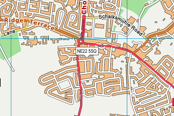 NE22 5SQ map - OS VectorMap District (Ordnance Survey)
