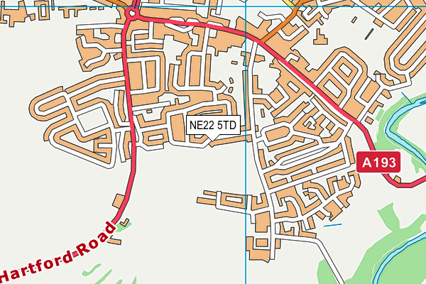 NE22 5TD map - OS VectorMap District (Ordnance Survey)