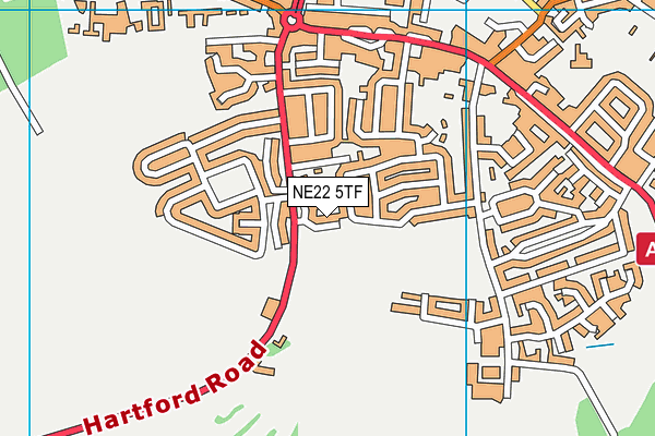 NE22 5TF map - OS VectorMap District (Ordnance Survey)
