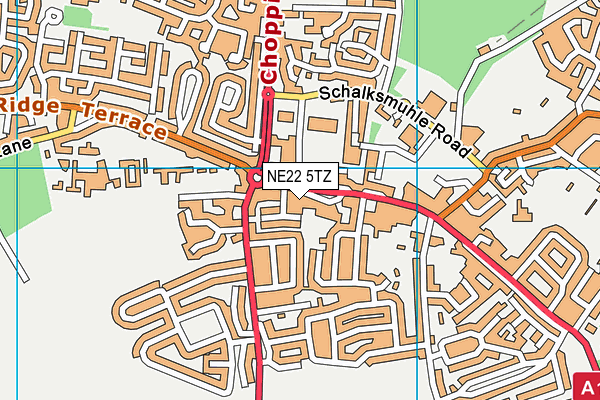 NE22 5TZ map - OS VectorMap District (Ordnance Survey)