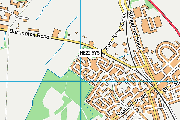 NE22 5YS map - OS VectorMap District (Ordnance Survey)