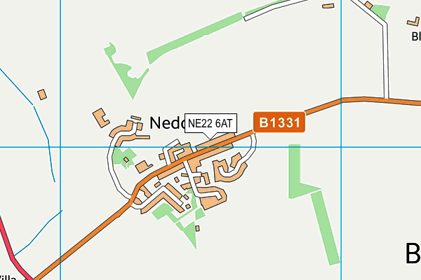 NE22 6AT map - OS VectorMap District (Ordnance Survey)