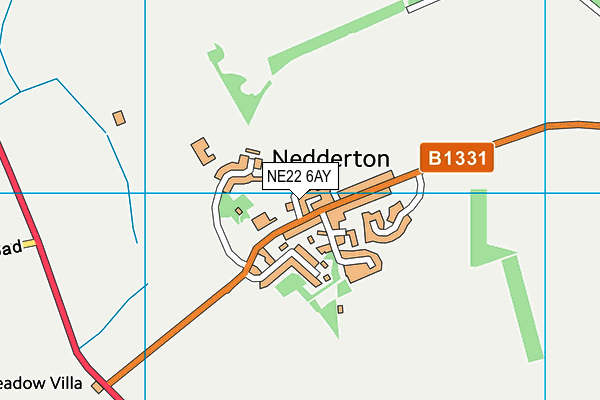 NE22 6AY map - OS VectorMap District (Ordnance Survey)