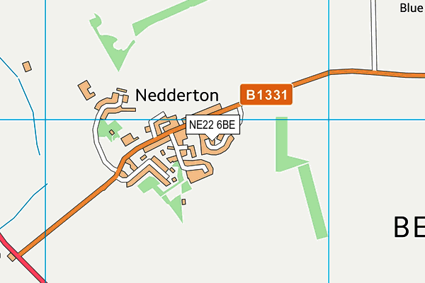 NE22 6BE map - OS VectorMap District (Ordnance Survey)