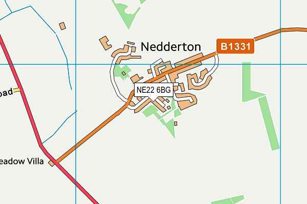 NE22 6BG map - OS VectorMap District (Ordnance Survey)