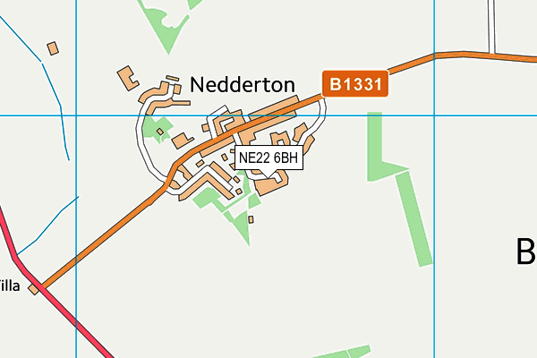 NE22 6BH map - OS VectorMap District (Ordnance Survey)