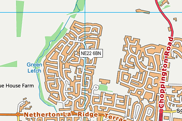 NE22 6BN map - OS VectorMap District (Ordnance Survey)