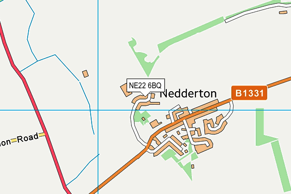 NE22 6BQ map - OS VectorMap District (Ordnance Survey)