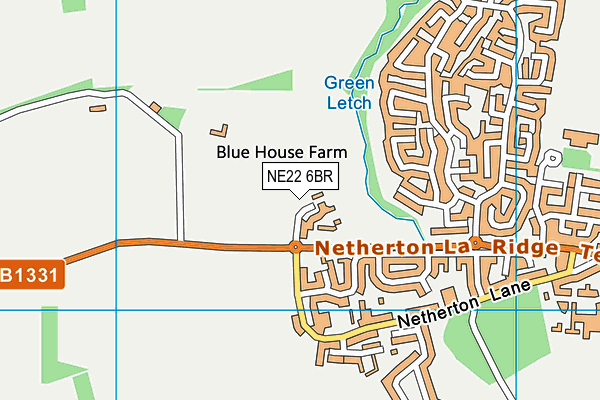 NE22 6BR map - OS VectorMap District (Ordnance Survey)