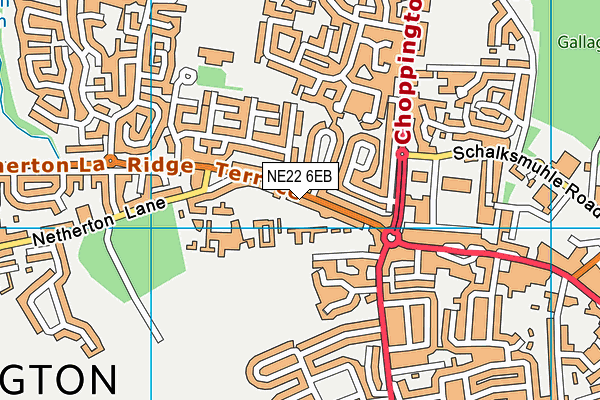 Bedlington West End Primary School map (NE22 6EB) - OS VectorMap District (Ordnance Survey)