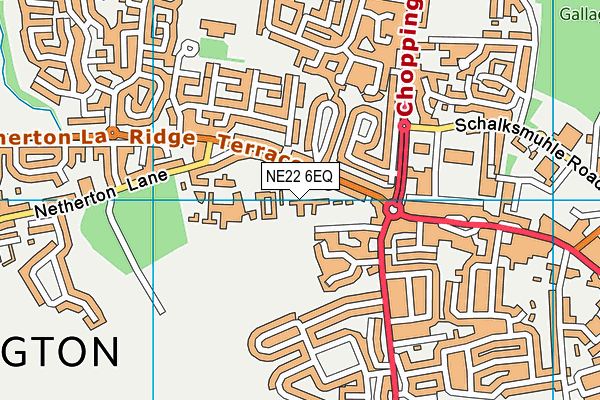 St Bede's Catholic Primary School map (NE22 6EQ) - OS VectorMap District (Ordnance Survey)
