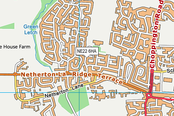 NE22 6HA map - OS VectorMap District (Ordnance Survey)