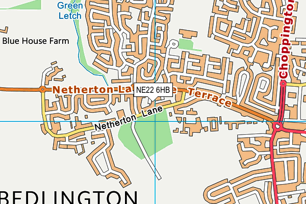 NE22 6HB map - OS VectorMap District (Ordnance Survey)