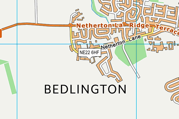 NE22 6HF map - OS VectorMap District (Ordnance Survey)
