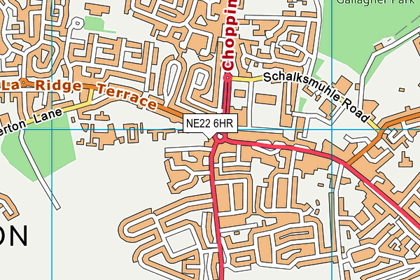 NE22 6HR map - OS VectorMap District (Ordnance Survey)