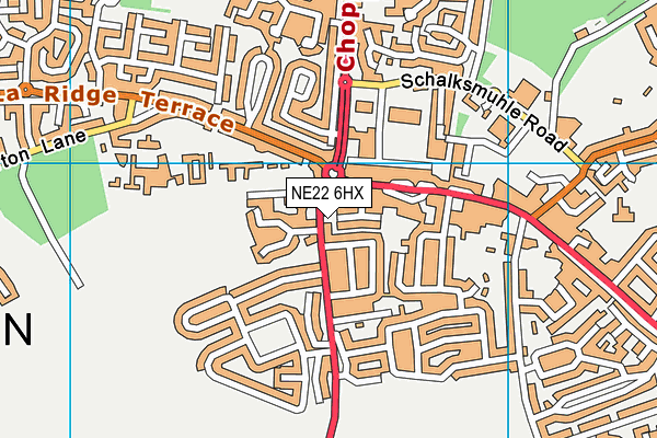 NE22 6HX map - OS VectorMap District (Ordnance Survey)