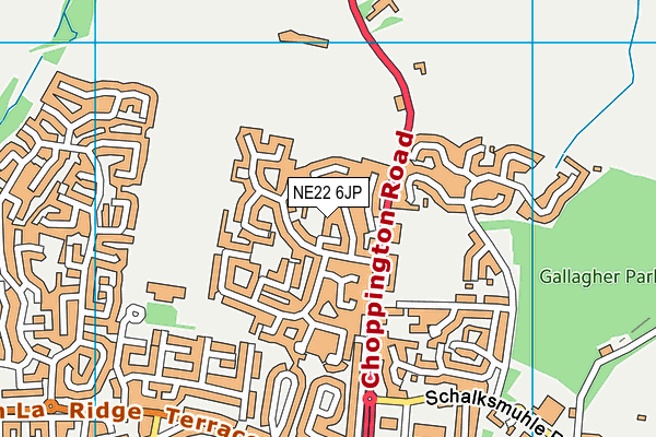 NE22 6JP map - OS VectorMap District (Ordnance Survey)