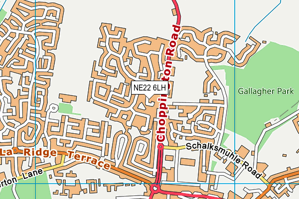 NE22 6LH map - OS VectorMap District (Ordnance Survey)