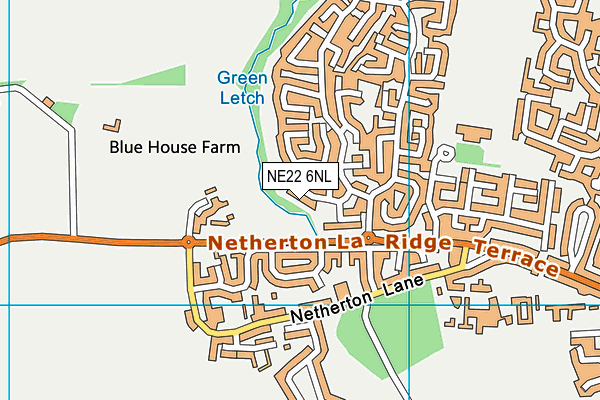 NE22 6NL map - OS VectorMap District (Ordnance Survey)