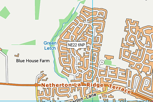 NE22 6NP map - OS VectorMap District (Ordnance Survey)