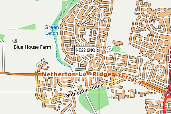 NE22 6NQ map - OS VectorMap District (Ordnance Survey)