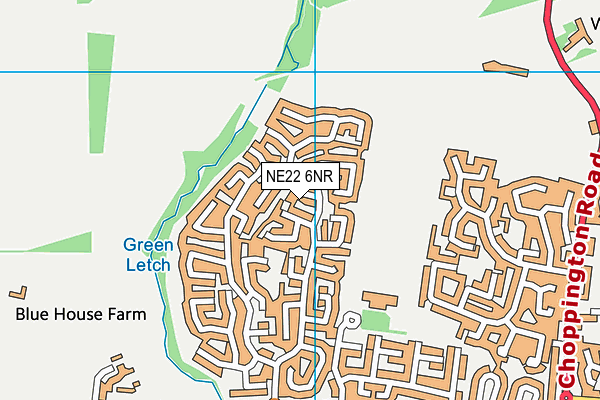 NE22 6NR map - OS VectorMap District (Ordnance Survey)