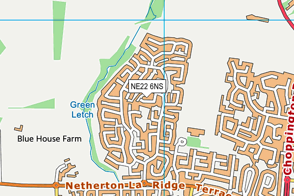 NE22 6NS map - OS VectorMap District (Ordnance Survey)