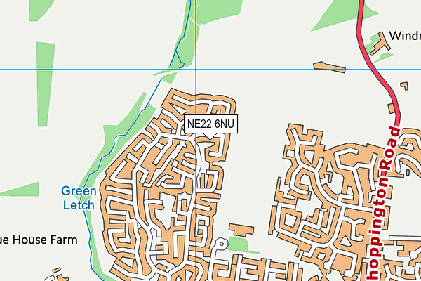 NE22 6NU map - OS VectorMap District (Ordnance Survey)