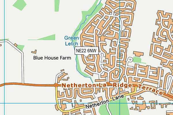 NE22 6NW map - OS VectorMap District (Ordnance Survey)