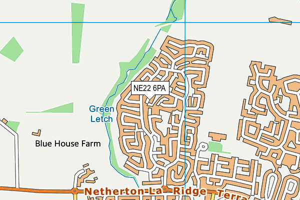 NE22 6PA map - OS VectorMap District (Ordnance Survey)