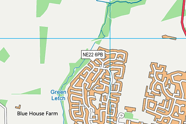 NE22 6PB map - OS VectorMap District (Ordnance Survey)