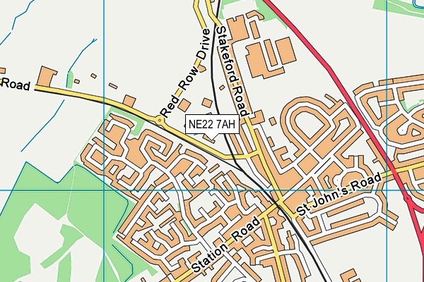 Football Factory map (NE22 7AH) - OS VectorMap District (Ordnance Survey)