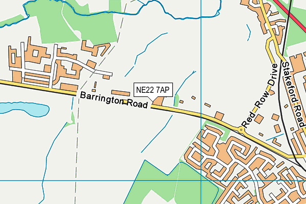 NE22 7AP map - OS VectorMap District (Ordnance Survey)