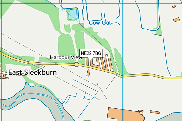 NE22 7BG map - OS VectorMap District (Ordnance Survey)