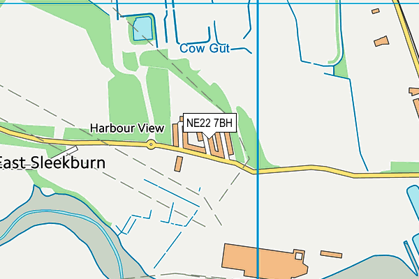 NE22 7BH map - OS VectorMap District (Ordnance Survey)