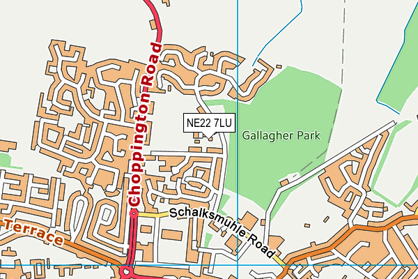 NE22 7LU map - OS VectorMap District (Ordnance Survey)