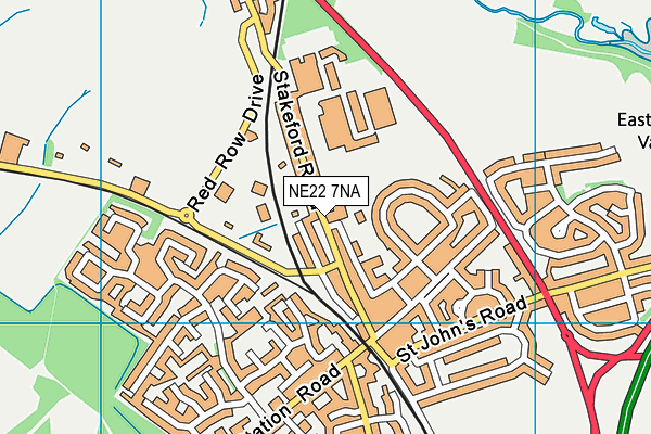 NE22 7NA map - OS VectorMap District (Ordnance Survey)