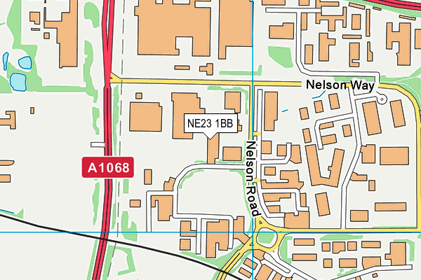 NE23 1BB map - OS VectorMap District (Ordnance Survey)