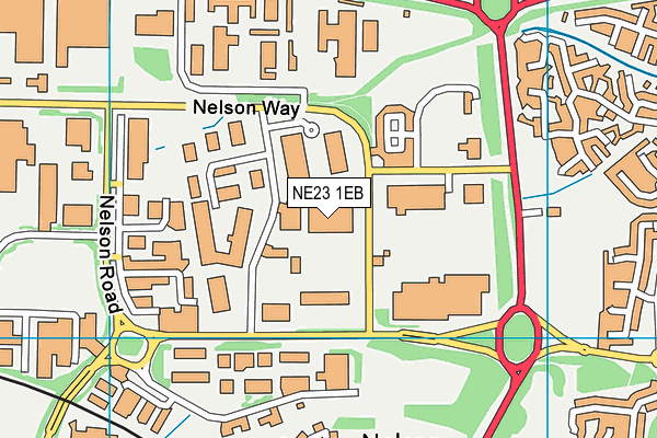 NE23 1EB map - OS VectorMap District (Ordnance Survey)