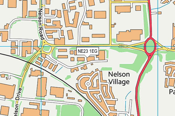 NE23 1EG map - OS VectorMap District (Ordnance Survey)