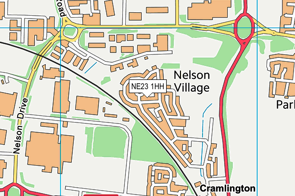 NE23 1HH map - OS VectorMap District (Ordnance Survey)