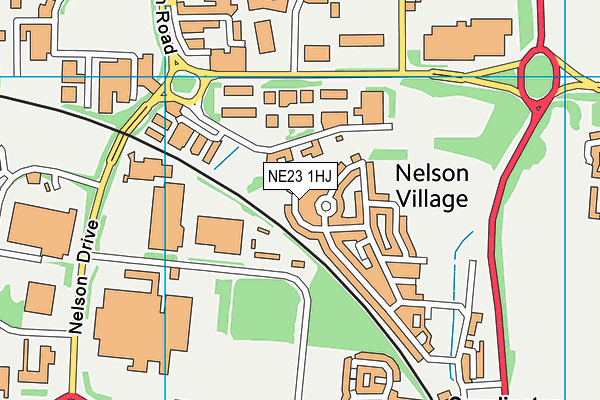 NE23 1HJ map - OS VectorMap District (Ordnance Survey)