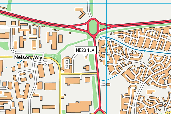 NE23 1LA map - OS VectorMap District (Ordnance Survey)