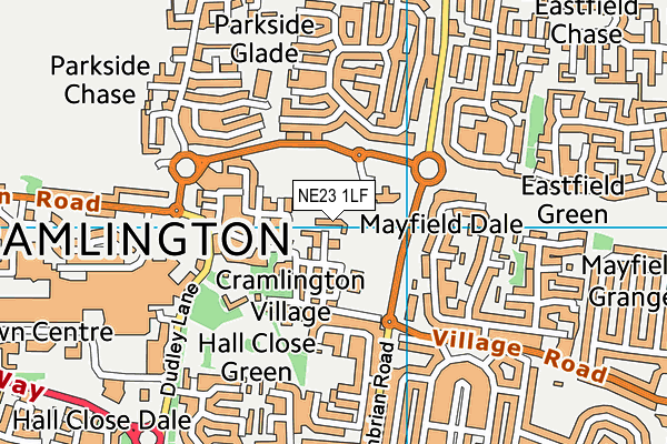 NE23 1LF map - OS VectorMap District (Ordnance Survey)
