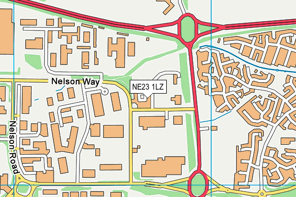 NE23 1LZ map - OS VectorMap District (Ordnance Survey)