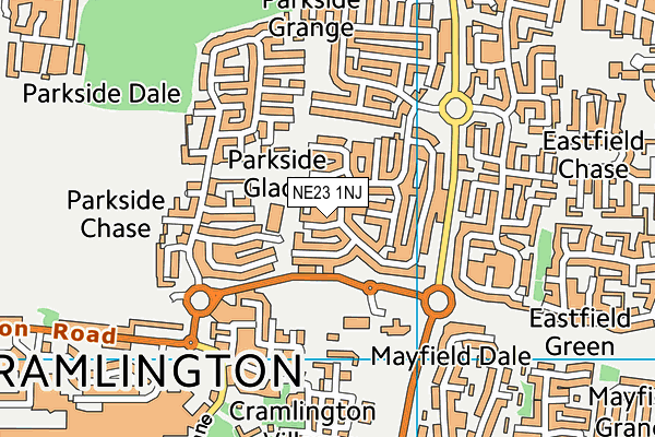 NE23 1NJ map - OS VectorMap District (Ordnance Survey)