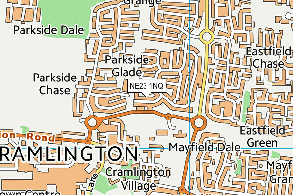 NE23 1NQ map - OS VectorMap District (Ordnance Survey)