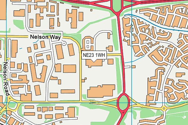 NE23 1WH map - OS VectorMap District (Ordnance Survey)